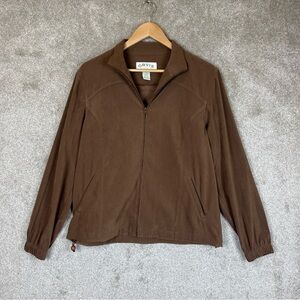 Orvis Jacket Womens 10 Brown Polyester Blend Front Zip Lined Pockets- 1096*